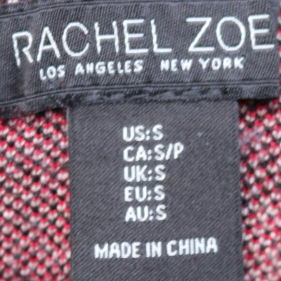 Rachel Zoe Tan Back Red Plaid Mock Turtleneck Sweater Sz SMALL - Picture 5 of 6